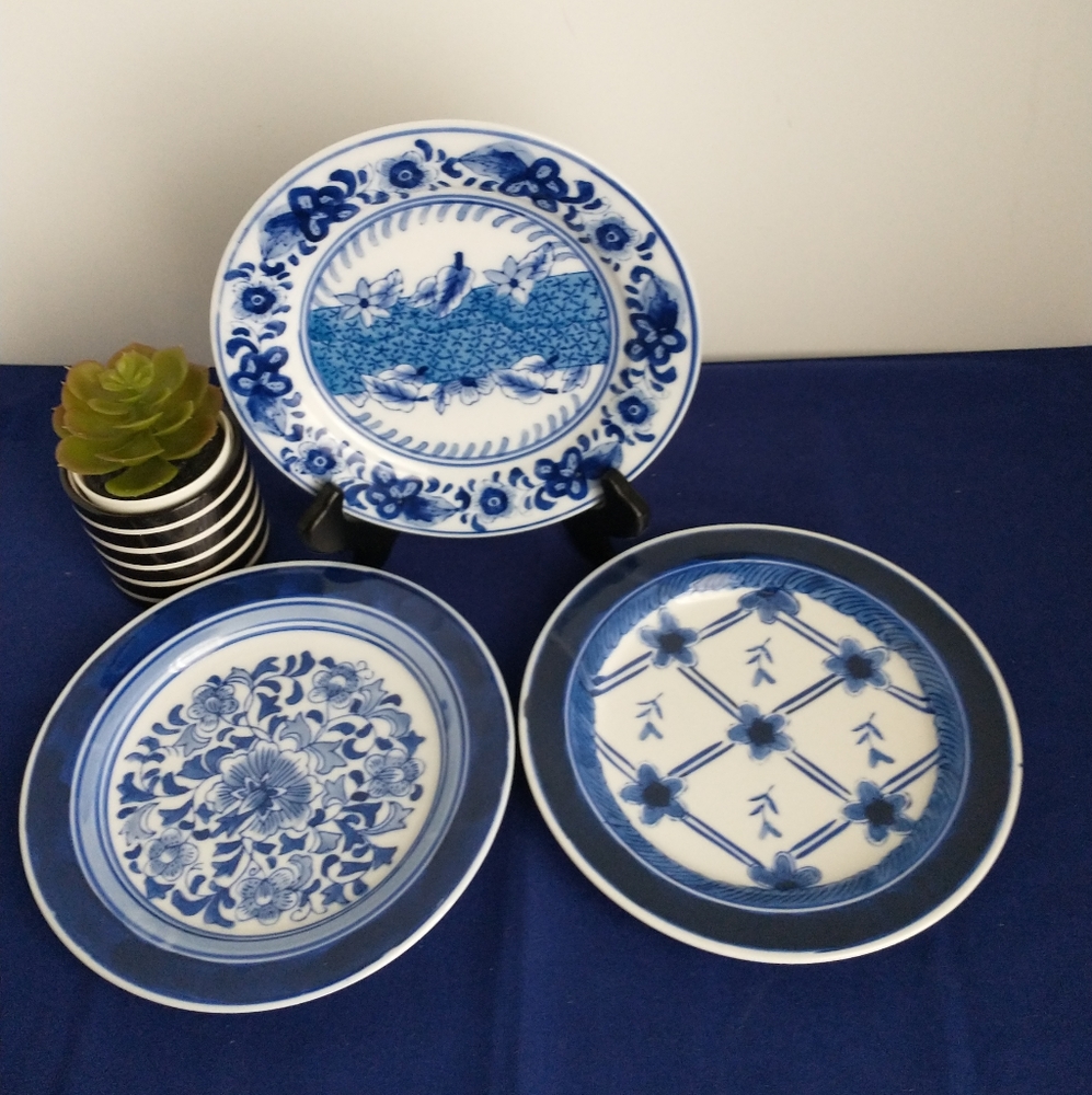 3 Set Chinoiserie Table Serving Plates